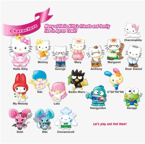 hello kitty characters names and pictures